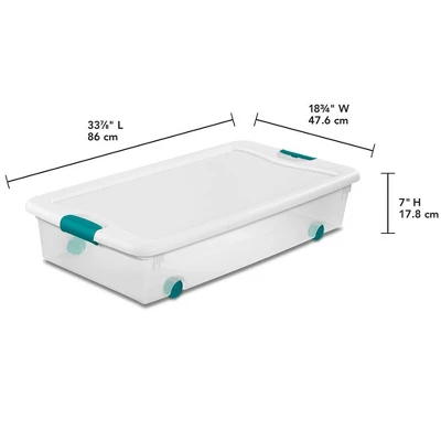 Sterilite 4 Set Of 56-Quart Wheeled Storage Bin & 6 Set Of 18-Quart Plastic Storage Container W/Latching Lid And Clear Base For Home Organization 1 Sterilite 4 Set Of 56-Quart Wheeled Storage Bin & 6 Set Of 18-Quart Plastic Storage Container W/Latching Lid And Clear Base For Home Organization