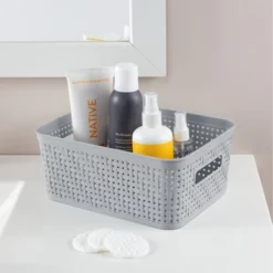Sterilite 10x8x4.25 Inch Rectangular Weave Pattern Short Basket W/ Handles For Pantry, Bathroom & Laundry Room Storage Organization, Cement (32 Pack) 7 Sterilite 10x8x4.25 Inch Rectangular Weave Pattern Short Basket W/ Handles For Pantry, Bathroom & Laundry Room Storage Organization, Cement (32 Pack) -Rubbermaid Shop GUEST 53b88d1a 4c75 42aa a858 67f36580276e