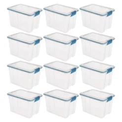 Sterilite 20 Quart Stackable Clear Plastic Storage Tote Container With Clear Gasket Latching Lid For Home And Office Organization, Clear -Rubbermaid Shop GUEST 5554d89b 07dc 4a41 8603 85a4e5e4e46a