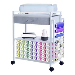 Rolling Craft Cart Compatible With Cricut Machines, Craft Organization And Storage Cart With Fabric Drawer & 47 Vinyl Roll Holder -Rubbermaid Shop GUEST 5587a34e d6e7 40b9 bd82 3d108eeb84f8