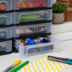 IRIS 2pk 4 Drawer Desktop Organizer Compact Black: Plastic Stackable Storage & Organization Utility Drawers -Rubbermaid Shop GUEST 55dd185b 2307 49d9 bbce 5da5b851a108