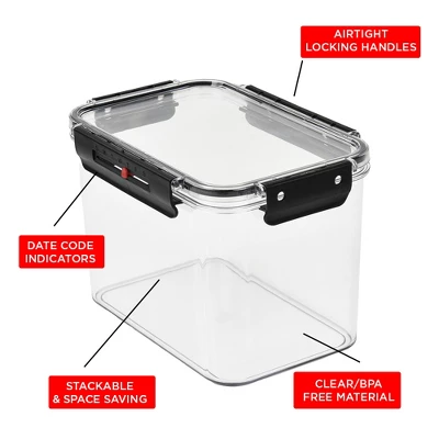 SharpChef Airtight Food Storage Container With Easy Locking Lids, Date Indicator, Leakproof, Kitchen Pantry Organization And Storage, BPA-Free 2 SharpChef Airtight Food Storage Container With Easy Locking Lids, Date Indicator, Leakproof, Kitchen Pantry Organization And Storage, BPA-Free - Image 2