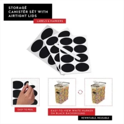 DWËLLZA KITCHEN Airtight Food Cereal BPA-Free Storage Containers For Pantry Organization And Storage, Flour & Sugar Includes 1 Marker & 8 Labels -Rubbermaid Shop GUEST 5855d9ea 9782 4953 a40f fc71153903d3