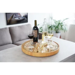 True Wine Cork Collector Lazy Susan Turntable, Wooden And Glass Storage For 130 Corks, Tabletop Or Countertop Organization, Set Of 1 -Rubbermaid Shop GUEST 5909c885 4658 4dba 8143 1edfb5e4fe1a