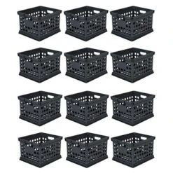 Sterilite Stackable Plastic Storage Crate Bin Organizer File Box With Handles For Home, Office, Dorm, Garage, Or Utility Organization, Black -Rubbermaid Shop GUEST 59605b9d 3e50 4656 ac83 f3ab04cdf833