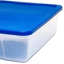 Homz 28 Quart Snaplock Clear Plastic Storage Tote Container Bin With Secure Lid And Handles For Home And Office Organization, Blue (4 Pack) 7 Homz 28 Quart Snaplock Clear Plastic Storage Tote Container Bin With Secure Lid And Handles For Home And Office Organization, Blue (4 Pack) -Rubbermaid Shop GUEST 5b03a75f bb67 4615 9289 269adc50c8dd