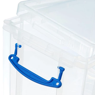 Really Useful Box 19 Liter Plastic Stackable Storage Container W/ Snap Lid & Built-In Clip Lock Handles For Home & Office Organization, Clear (5 Pack) 3 Really Useful Box 19 Liter Plastic Stackable Storage Container W/ Snap Lid & Built-In Clip Lock Handles For Home & Office Organization, Clear (5 Pack) - Image 3