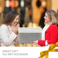 Aoibox Large Fabric Storage Bins Decorative Linen Baskets With Handles For Closet Shelves Organization Grey White 3 Pack -Rubbermaid Shop GUEST 5cafb070 e645 4a41 b930 6d525fb1d60b