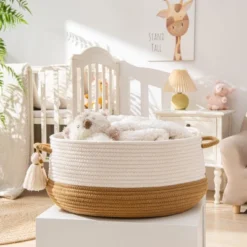 Itopfox Woven Storage Basket For Blankets, Toys, And Laundry - Collapsible Cotton Rope Hamper For Living Room, Nursery, And Home Organization (Brown) 9 Itopfox Woven Storage Basket For Blankets, Toys, And Laundry - Collapsible Cotton Rope Hamper For Living Room, Nursery, And Home Organization (Brown) -Rubbermaid Shop GUEST 5d35886e 7897 4599 b387 eeccdba9a786