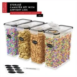 DWËLLZA KITCHEN Airtight Food Cereal BPA-Free Storage Containers For Pantry Organization And Storage, Flour & Sugar Includes 1 Marker & 8 Labels -Rubbermaid Shop GUEST 5d4e8e9f 1cfb 46d1 8c0c b0c514211acd