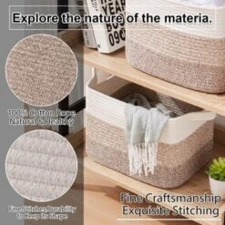 Aoibox Woven Cotton Rope Storage Baskets Set Of 3 Gradient Yellow Large Capacity For Toys Towels Bathroom Closet Organization -Rubbermaid Shop GUEST 5f029b47 983f 473c b93b 0f74eeb2f417