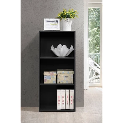 Hodedah HID23 High Quality 3 Shelf Home, Office, And School Organization Storage 35.70 Inch Tall Slim Bookcase Cabinets To Display Decor, Black 1 Hodedah HID23 High Quality 3 Shelf Home, Office, And School Organization Storage 35.70 Inch Tall Slim Bookcase Cabinets To Display Decor, Black