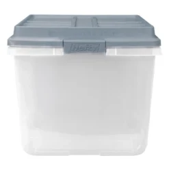 Hefty 72 Quart Hi-Rise Storage Bin With Lid, Stackable Plastic Container Tote For Home, Office, And Classroom Organization, 6 Pack, Smoke Blue -Rubbermaid Shop GUEST 622375fb 8daf 4868 b585 35c01242c1e2