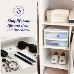 Homz 2 Pack Storage Cart, Medium 2 Drawer Plastic Container For Home And Office Organization, White Frame With Clear Drawers -Rubbermaid Shop GUEST 647e6feb ff23 44b1 b26c 6054bbfb43c7