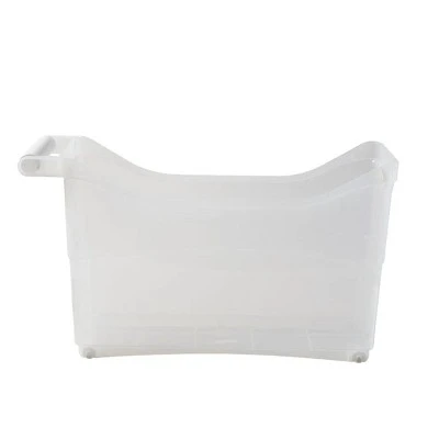 The Lakeside Collection Plastic Storage Bin With White Handle And Rolling Wheels For Kitchen, Pantry, Craft, Office Or Toy Organization 1 The Lakeside Collection Plastic Storage Bin With White Handle And Rolling Wheels For Kitchen, Pantry, Craft, Office Or Toy Organization