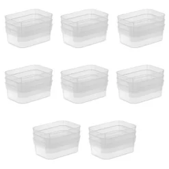 Sterilite Medium Storage Tray Containers With Sturdy Banded Rim And Textured Bottom For Desktop And Drawer Household Organization, Clear, 48 Pack -Rubbermaid Shop GUEST 65b767d7 6e0e 468e 8678 6e815ddd202b