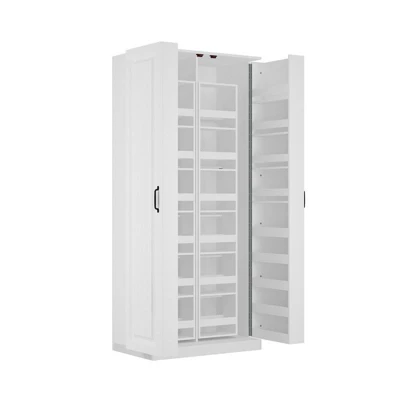 FUFU&GAGA Rotating Pantry Cabinet,Large Capacity Kitchen Storage Hutch,Double Doors With Compartments,Kitchen Organization,White 11 FUFU&GAGA Rotating Pantry Cabinet,Large Capacity Kitchen Storage Hutch,Double Doors With Compartments,Kitchen Organization,White - Image 11