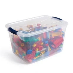 Rubbermaid Cleverstore Home Office Organization 30 Quart Clear Latching Stackable Plastic Storage Tote Container With Lid, (6 Pack) -Rubbermaid Shop GUEST 68c77ad1 31c3 4f1e a355 4948f83bf226
