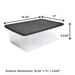 Homz Snaplock 12-Quart Plastic Multipurpose Stackable Storage Container Bins With Gray Snaplock Lid For Home And Office Organization, Clear (4 Pack) -Rubbermaid Shop GUEST 6d1884c7 e223 40aa 8956 50bd6047ca25