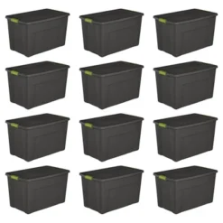 Sterilite Stackable 35 Gallon Storage Tote Box With Latching Container Lid For Home And Garage Space Saving Organization, Gray -Rubbermaid Shop GUEST 6ee2283d 01ec 4015 9333 940587917571