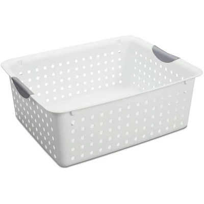 Sterilite Ultra Storage Basket With Handles For At Home Or Classroom Organization, In Size Large (12 Pack), Medium (6 Pack), White 1 Sterilite Ultra Storage Basket With Handles For At Home Or Classroom Organization, In Size Large (12 Pack), Medium (6 Pack), White