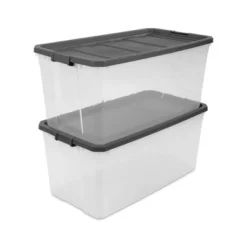 Sterilite Storage System Solution With 200 Quart Clear Stackable Storage Box Organization Containers With Grey Latching Lid -Rubbermaid Shop GUEST 747efa46 27ba 4903 9152 7a907db821fa