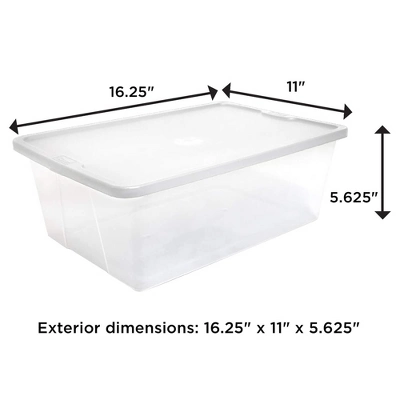 Homz 12 Quart Snaplock Clear Plastic Storage Tote Container Bin With Secure Lid And Handles For Home And Office Organization (4 Pack) 3 Homz 12 Quart Snaplock Clear Plastic Storage Tote Container Bin With Secure Lid And Handles For Home And Office Organization (4 Pack) - Image 3