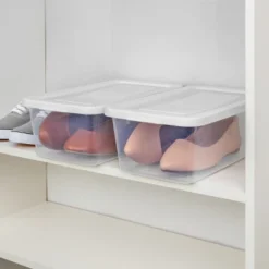 Sterilite Storage Box, 6 Quart Stackable Tote, Clear Plastic Container With Secure Snapping Lids For Home And Office Organization, White, 48 Pack -Rubbermaid Shop GUEST 7528ffe9 4074 46c6 bd13 5c36d2c78a3e 2