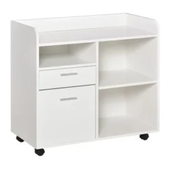 Vinsetto Filing Cabinet Printer Stand Mobile Lateral File Cabinet With 2 Drawers, 3 Open Storage Shelves For Home Office Organization, White -Rubbermaid Shop GUEST 7536d6e2 4741 4636 b3a3 eab0d1475d10