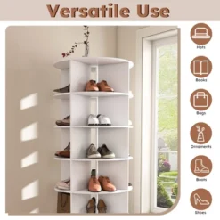 KTMBDW 6 Tier Rotating Shoe Rack Tower, Spinning Shoe Display Lazy Susan, Revolving 360 Shoe Rack Storage Round Carousel,Vertical Handbag Organization -Rubbermaid Shop GUEST 7c1c7ec4 3f54 4849 8a50 b04b0096c64b