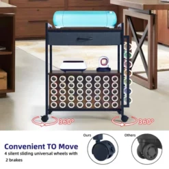 Rolling Craft Cart Compatible With Cricut Machines, Craft Organization And Storage Cart With Fabric Drawer & 47 Vinyl Roll Holder -Rubbermaid Shop GUEST 7f940a08 5b94 441a bbf8 94601087c91c