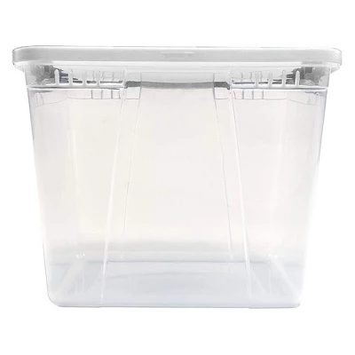 Homz 56 Quart Snaplock Clear Plastic Storage Tote Container Bin With Secure Lid And Handles For Home And Office Organization (4 Pack) 3 Homz 56 Quart Snaplock Clear Plastic Storage Tote Container Bin With Secure Lid And Handles For Home And Office Organization (4 Pack) - Image 3