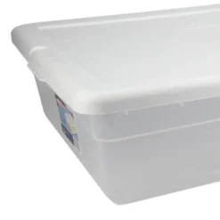 Sterilite Multipurpose Clear Plastic Stacking Storage Container Tote With Secure Lid For Under Bed Or Closet Organization -Rubbermaid Shop GUEST 8123a040 4c92 4758 8aca 0e2e31eebe6c