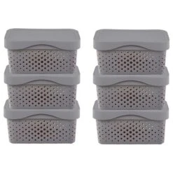 HANAMYA 5 Liter Stackable Lidded Storage Container Multipurpose Bins With Handles For Home And Office Organization, Gray (Set Of 6) -Rubbermaid Shop GUEST 818d809a a783 4380 b1c8 e860bbe9a3ce