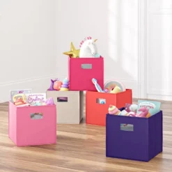 RiverRidge Home RiverRidge Kids' 2pc Fabric Collapsible Storage Cube Organizers With Handles For Playroom Organization -Rubbermaid Shop GUEST 81ea4db3 e3cb 46b9 912d a3ebbf54b2ec
