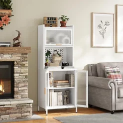 Mlezan 62.99" Kitchen Rack: White Metal, 4-Tier With Countertop & Pegboard. Pantry Storage Cabinet Or Microwave Stand For Home Kitchen Organization. 13 Mlezan 62.99" Kitchen Rack: White Metal, 4-Tier With Countertop & Pegboard. Pantry Storage Cabinet Or Microwave Stand For Home Kitchen Organization. -Rubbermaid Shop GUEST 82bb6007 a54f 407b bc71 bc5b88e75299