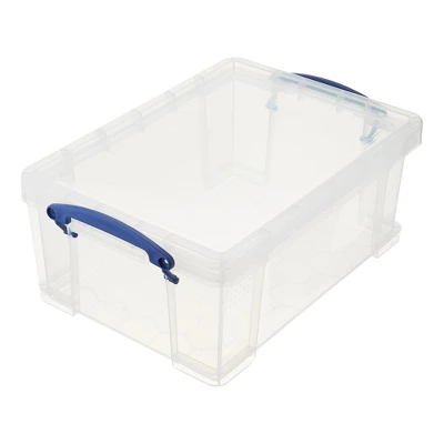 Really Useful Box 9 Liter Plastic Stackable Storage Container With Snap Lid & Built-In Clip Lock Handles For Home Or Office Organization, Clear 1 Really Useful Box 9 Liter Plastic Stackable Storage Container With Snap Lid & Built-In Clip Lock Handles For Home Or Office Organization, Clear