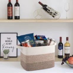 Aoibox Woven Cotton Rope Storage Baskets Set Of 3 Gradient Yellow Large Capacity For Toys Towels Bathroom Closet Organization -Rubbermaid Shop GUEST 878c6dec 65ce 4ec2 a33f 6e7aec9b84dc