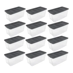 Sterilite Storage System Solution With 200 Quart Clear Stackable Storage Box Organization Containers With Grey Latching Lid -Rubbermaid Shop GUEST 88841c32 fe60 4708 8ff3 6b6d85de8a10