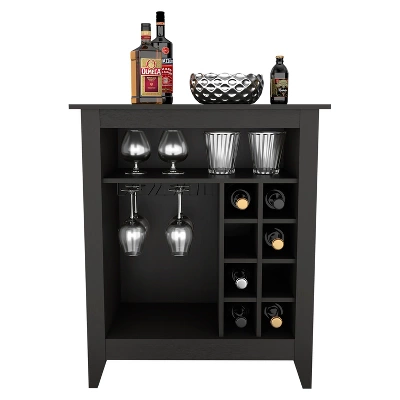 Gulches Black Bar Cabinet: Elegant Storage & Wine Organization