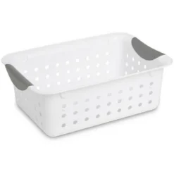 Sterilite White Small Ultra Basket Durable Plastic Storage Totes Bins For With Titanium Inserts For Home Organization -Rubbermaid Shop GUEST 8985c7cd b78f 44a8 ba69 2c80a419d538