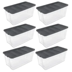 Sterilite Storage System Solution With 200 Quart Clear Stackable Storage Box Organization Containers With Grey Latching Lid -Rubbermaid Shop GUEST 8a09e85d fec4 478d 9079 768c2cba255e