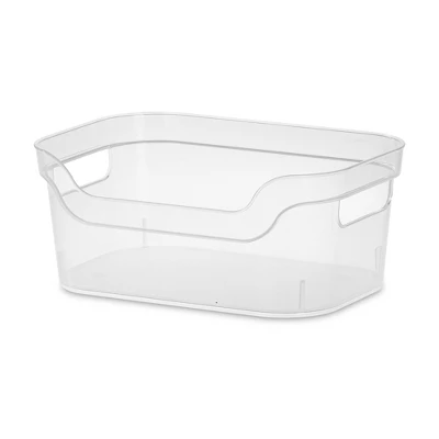 Sterilite 9.5 X 6.5 X 4 Inch Small Open Scoop Front Clear Storage Bin With Comfortable Carry Through Handles For Household Organization 2 Sterilite 9.5 X 6.5 X 4 Inch Small Open Scoop Front Clear Storage Bin With Comfortable Carry Through Handles For Household Organization - Image 2
