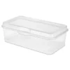 Sterilite Clear FlipTop Plastic Stacking Storage Container Tote With Latching Lid For Home Organization In Closets, Playroom, Or Craft Rooms