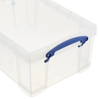 Really Useful Box 9 Liter Plastic Stackable Storage Container With Snap Lid & Built-In Clip Lock Handles For Home Or Office Organization, Clear 3 Really Useful Box 9 Liter Plastic Stackable Storage Container With Snap Lid & Built-In Clip Lock Handles For Home Or Office Organization, Clear - Image 3