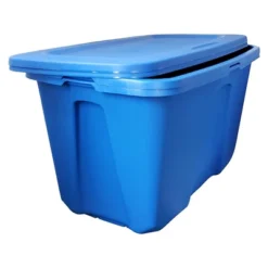 Homz 32 Gallon Large Standard Stackable Plastic Storage Container Bin With Secure Snap Lid For Home Organization, Blue (4 Pack) -Rubbermaid Shop GUEST 8d3669a5 956d 4818 befd acc818dc93c8