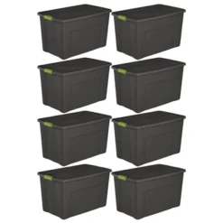 Sterilite Stackable 35 Gallon Storage Tote Box With Latching Container Lid For Home And Garage Space Saving Organization, Gray -Rubbermaid Shop GUEST 9135e248 4b7f 400c beb1 b244973ee2d6