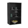 INFURNIC Decorative Wall Shelf Eco 3-Tier Open Storage Cabinet With Ample Shelves For Display And Organization, Black, 12"*21"*36"