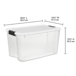 Sterilite 4 Sets Of 70-Quart & 6 Sets Of 18-Quart Heavy-Duty Stackable Storage Container Tote, Clear Base W/White Latch Lid For Home Organization