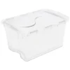 Sterilite 48 Quart Multipurpose Stackable Storage Box Tote Container With Hinged Lid And Handles For Home And Office Organization, Clear (6 Pack)